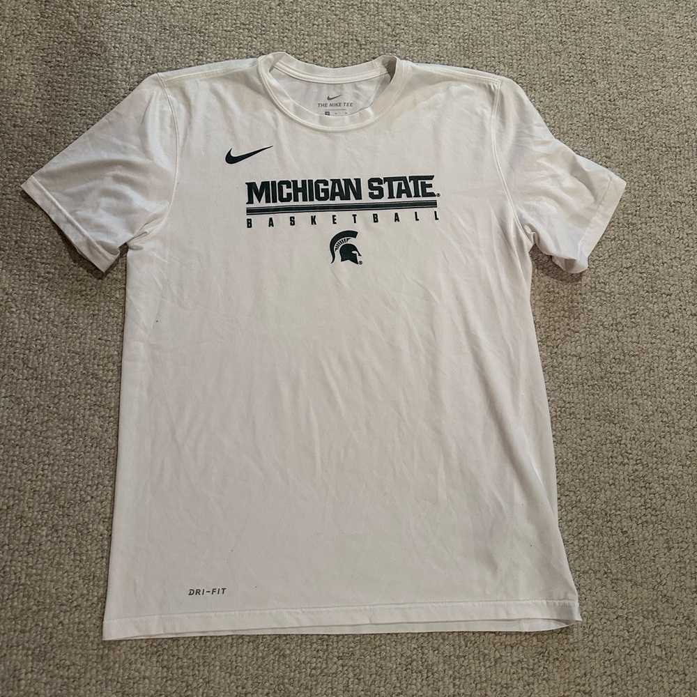 Nike Dri-Fit White Michigan State Basketball Men’s Shirt